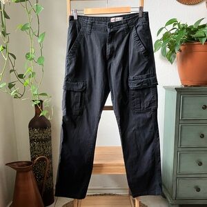 WRANGLER Relaxed Fit Cargo Black Pants, Unisex, Size W30 x L30